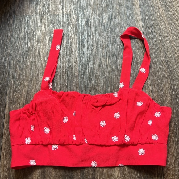 For Love & Lemons Floral Embroidered Crop Top - Picture 2 of 7